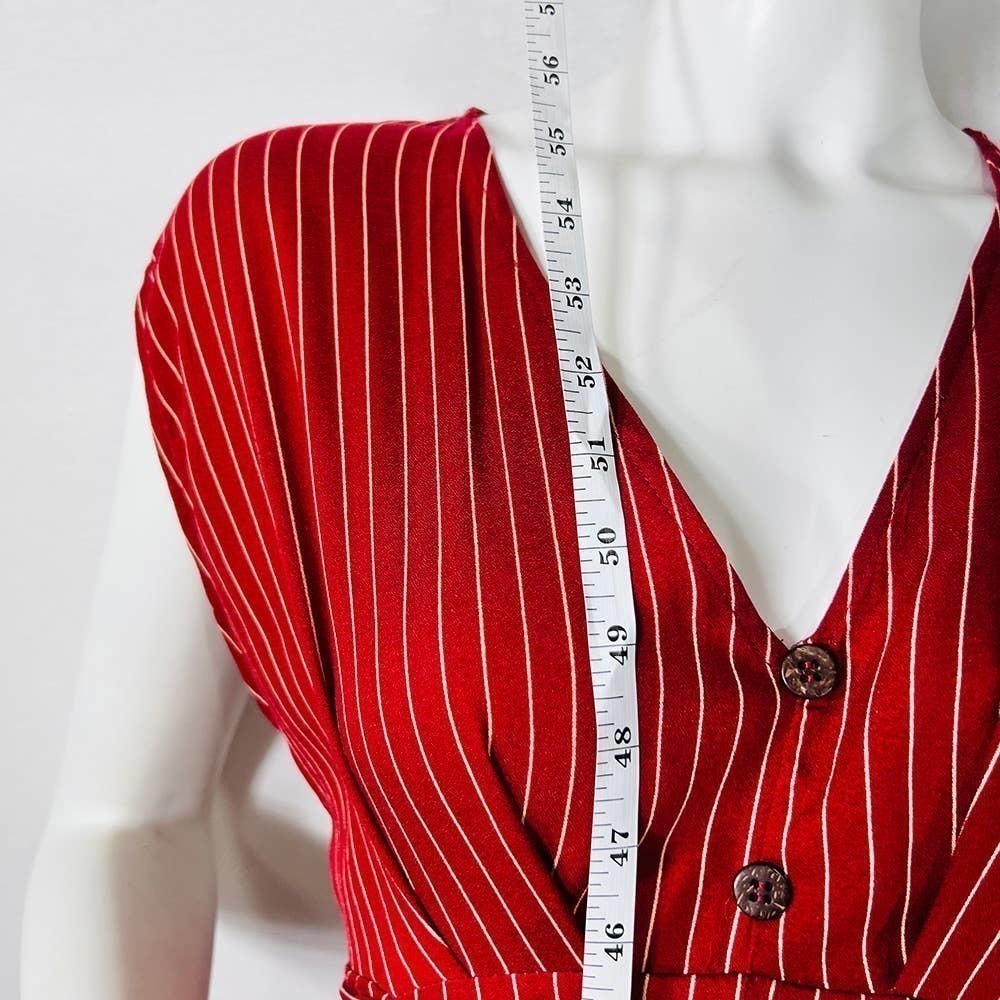 Cotton-on jenny stripe garnet delilah deep v-Neck jumpsuit - Picture 7 of 11